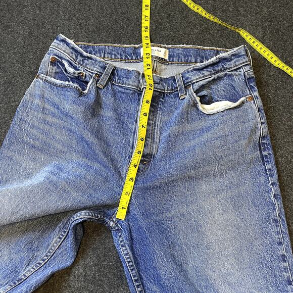 Abercrombie & Fitch The Dad Straight High rise Jeans Size 31/12 Button Fly - Picture 13 of 15
